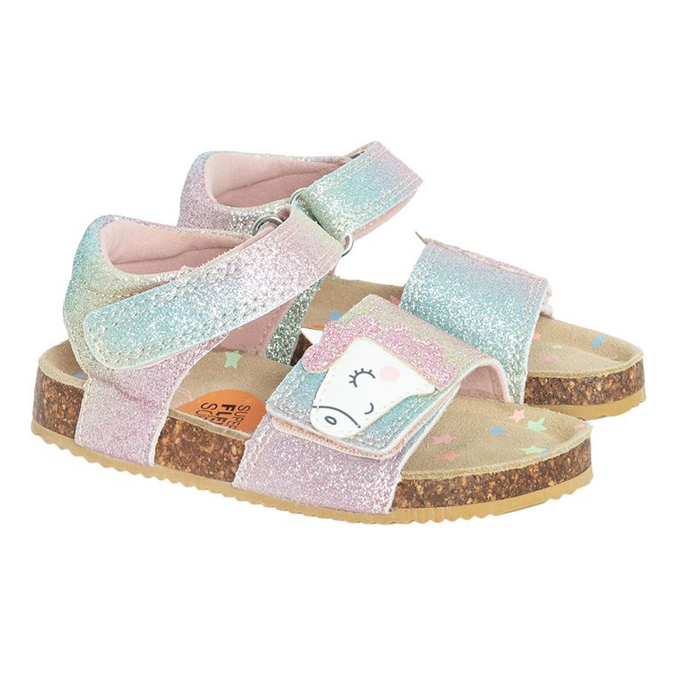 Cool Club, Sandale pentru fete, brant din piele, mix