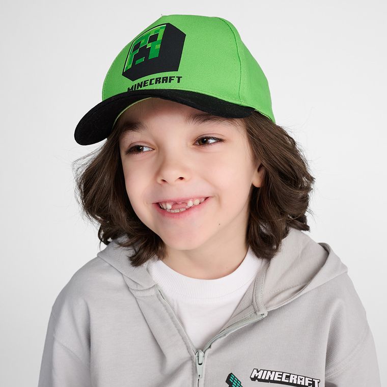 Cool Club, Sapca pentru baieti, verde, imprimeu Minecraft