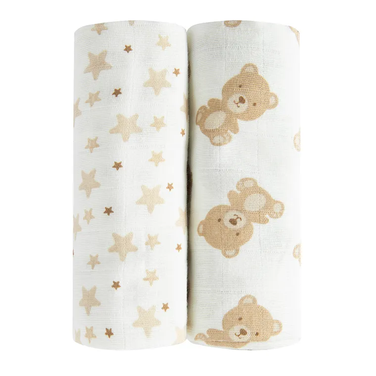 Cool Club, Scutece din tetra pentru bebelusi, 70-80 cm, ecru, set, 2 buc.