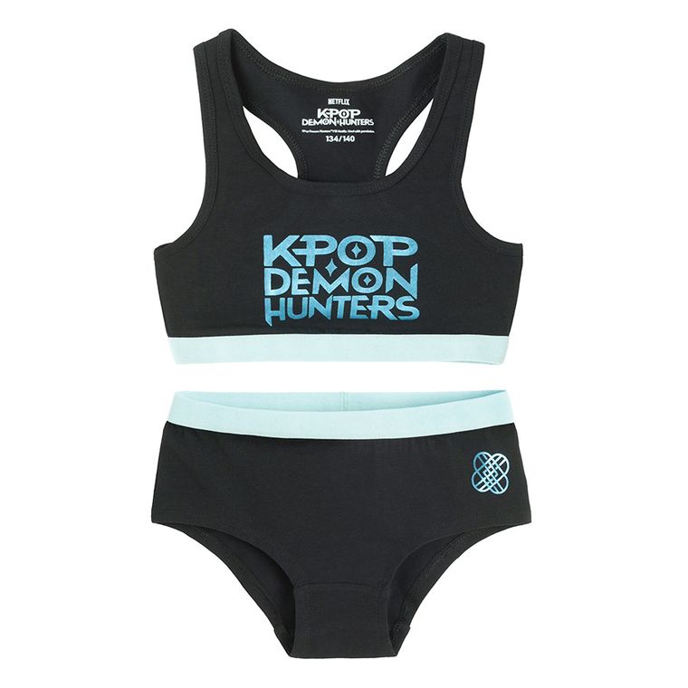 Cool Club, Set de lenjerie pentru fete, Top, Chiloti, negru, imprimeu K-Pop Demon Hunters