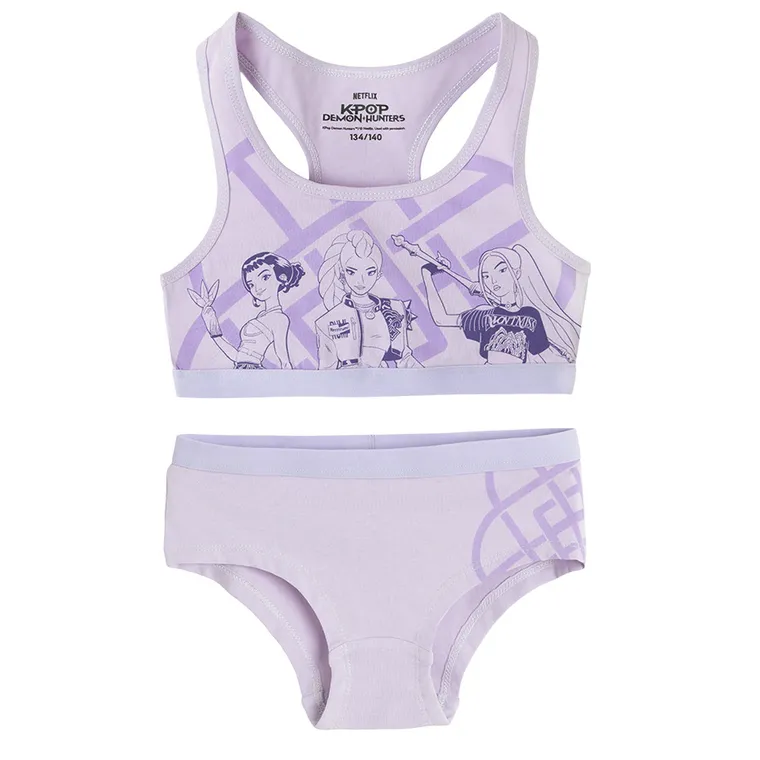 Cool Club, Set de lenjerie pentru fete, Top, Chiloti, violet, imprimeu K-Pop Demon Hunters
