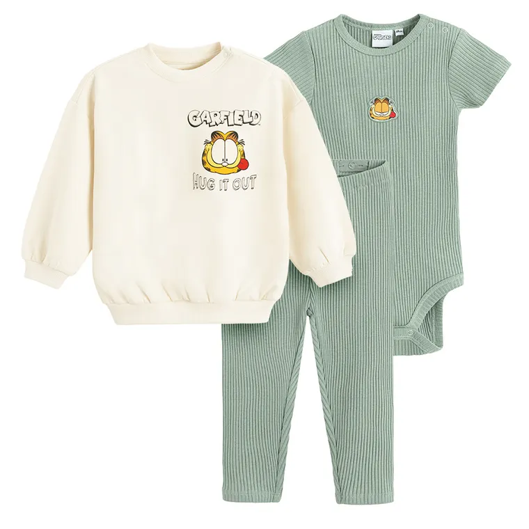 Cool Club, Set pentru baieti, Bluza, Body cu maneca scurta, Colanti, mix, imprimeu Garfield