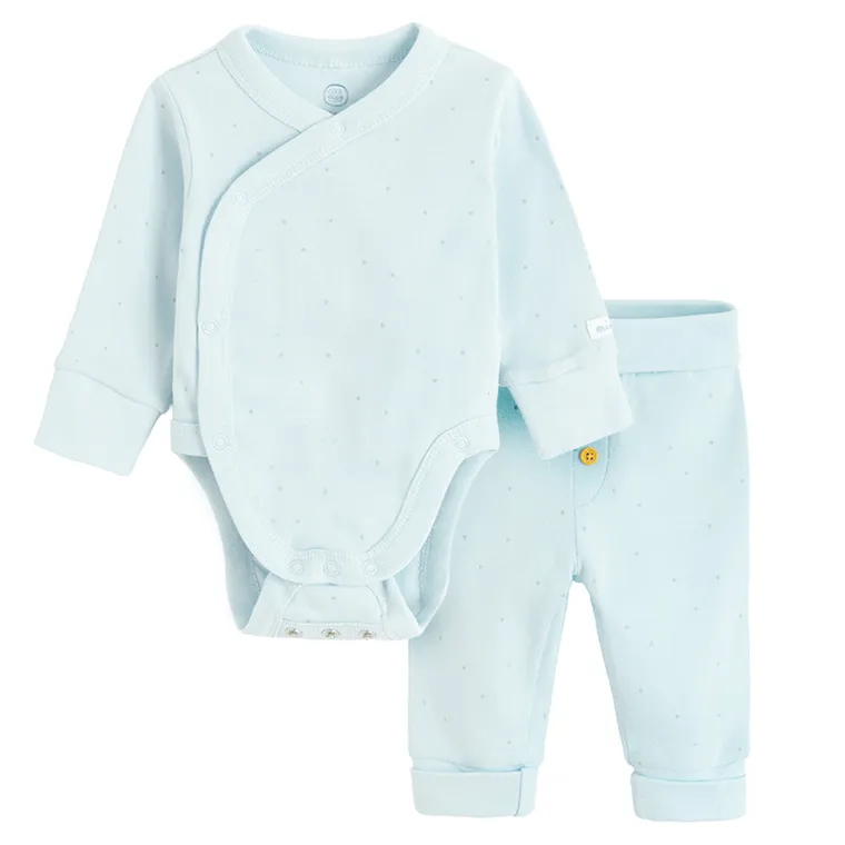 Cool Club, Set pentru baieti, Body cu maneca lunga, Pantaloni fara botosei, albastru