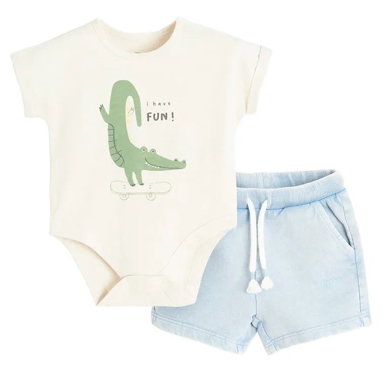 Cool Club, Set pentru baieti, Body cu maneca scurta, Pantaloni scurti, mix