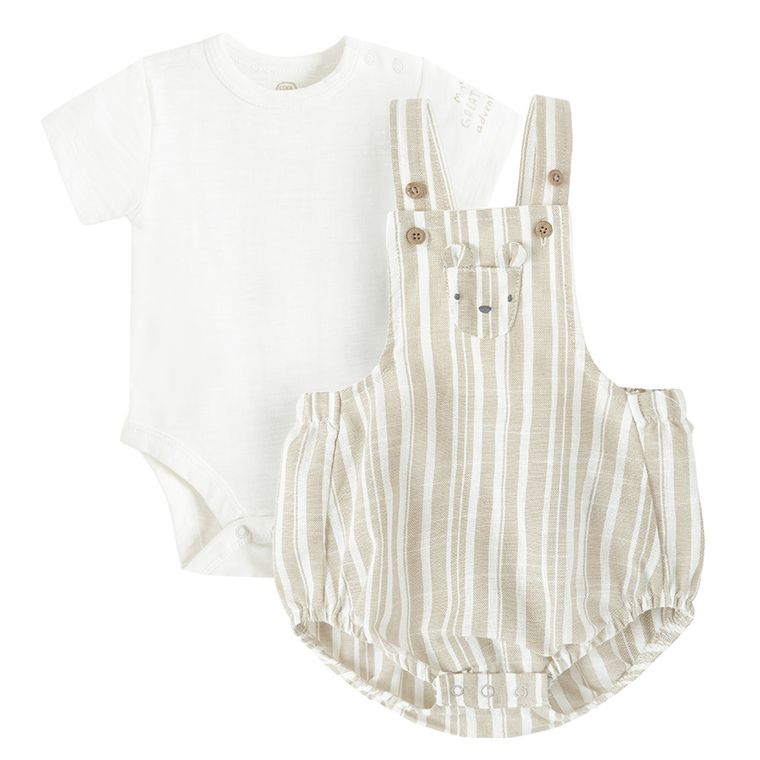 Cool Club, Set pentru baieti, Body cu maneca scurta, Salopeta scurta, bloomers, mix