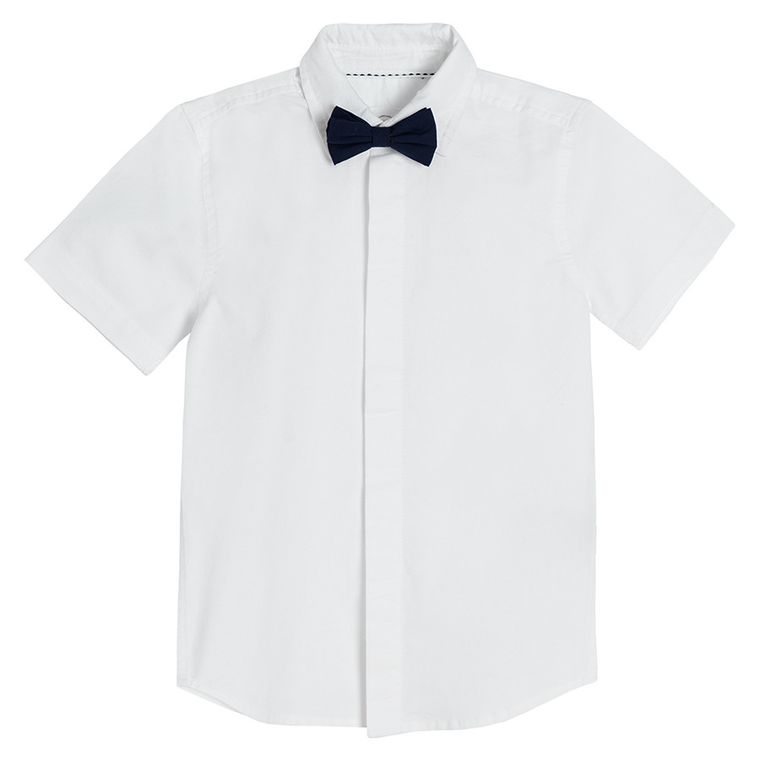 Cool Club, Set pentru baieti, Camasa cu maneca scurta, Papion pentru baieti, alb-bleumarin