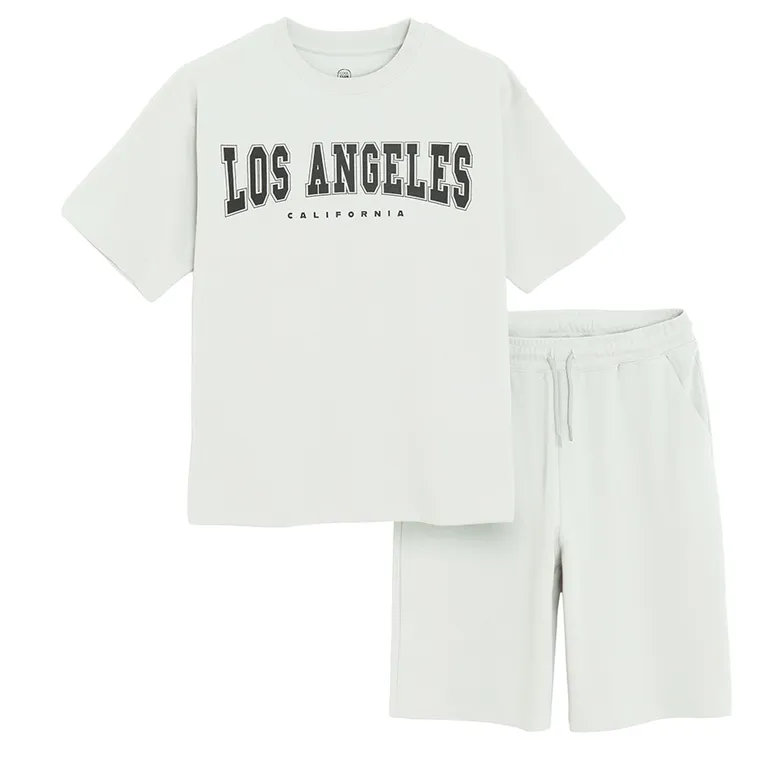 Cool Club, Set pentru baieti, Tricou, Pantaloni scurti, gri