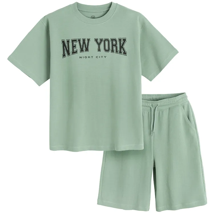 Cool Club, Set pentru baieti, Tricou, Pantaloni scurti, kaki