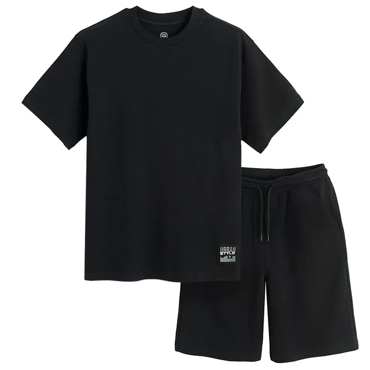 Cool Club, Set pentru baieti, Tricou, Pantaloni scurti, negru