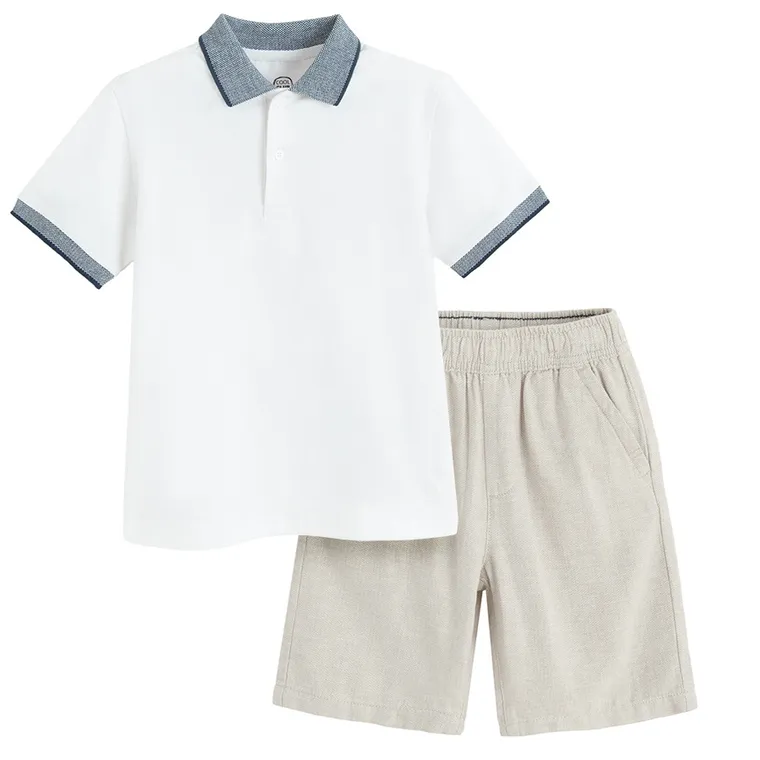 Cool Club, Set pentru baieti, Tricou polo cu maneca scurta, Pantaloni scurti, mix