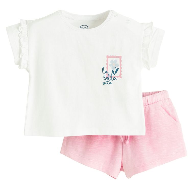 Cool Club, Set pentru fete, Bluza cu maneca scurta, Pantaloni scurti, mix