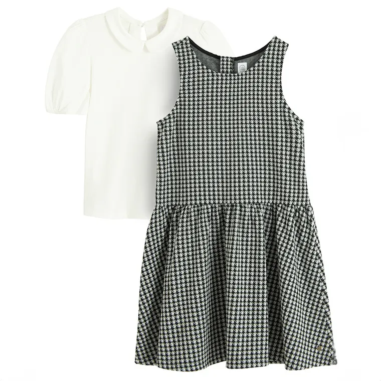 Cool Club, Set pentru fete, Bluza cu maneca scurta, Rochie fara maneci, mix