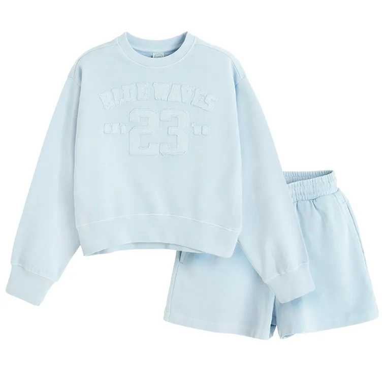 Cool Club, Set pentru fete, Bluza, Pantaloni scurti, albastru