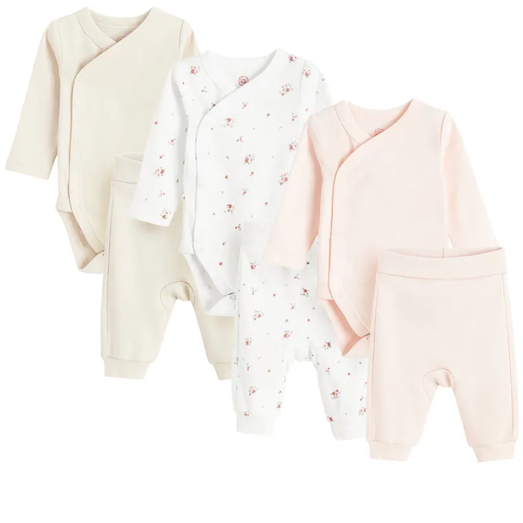 Cool Club, Set pentru fete, Body cu maneca lunga, Pantaloni fara botosei, mix, set, 3 buc.