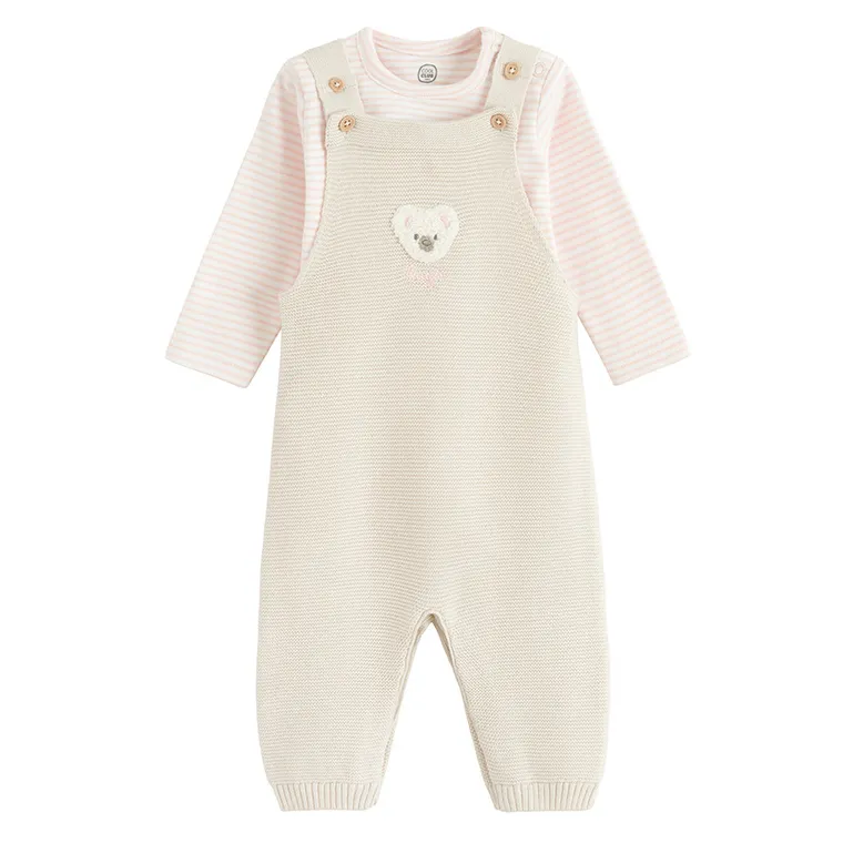 Cool Club, Set pentru fete, Body cu maneca lunga, Salopeta, mix