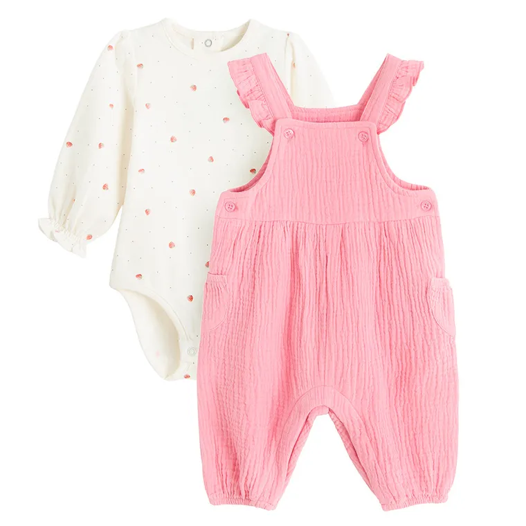 Cool Club, Set pentru fete, Body cu maneca lunga, Salopeta, mix