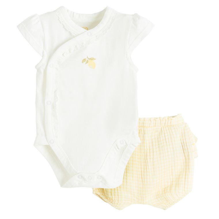 Cool Club, Set pentru fete, Body cu maneca scurta, Pantaloni scurti, bloomers, muselina, mix