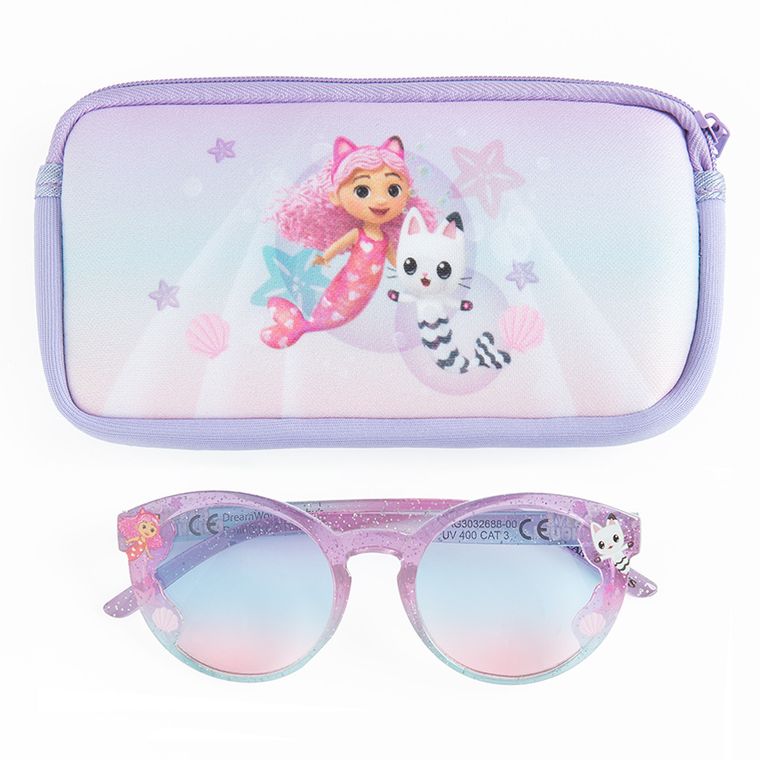 Cool Club, Set pentru fete, Ochelari de soare, Cutie de ochelari, violet, imprimeu Gabby's Dollhouse