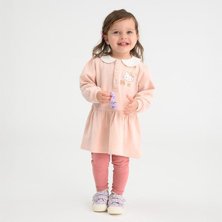 Cool Club, Set pentru fete, Rochie cu maneca lunga, Colanti, roz, imprimeu Hello Kitty