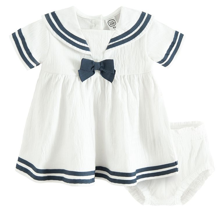 Cool Club, Set pentru fete, Rochie cu maneca scurta, Pantaloni scurti, ecru