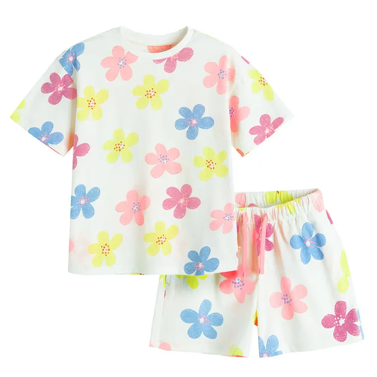 Cool Club, Set pentru fete, Tricou, Pantaloni scurti, alb