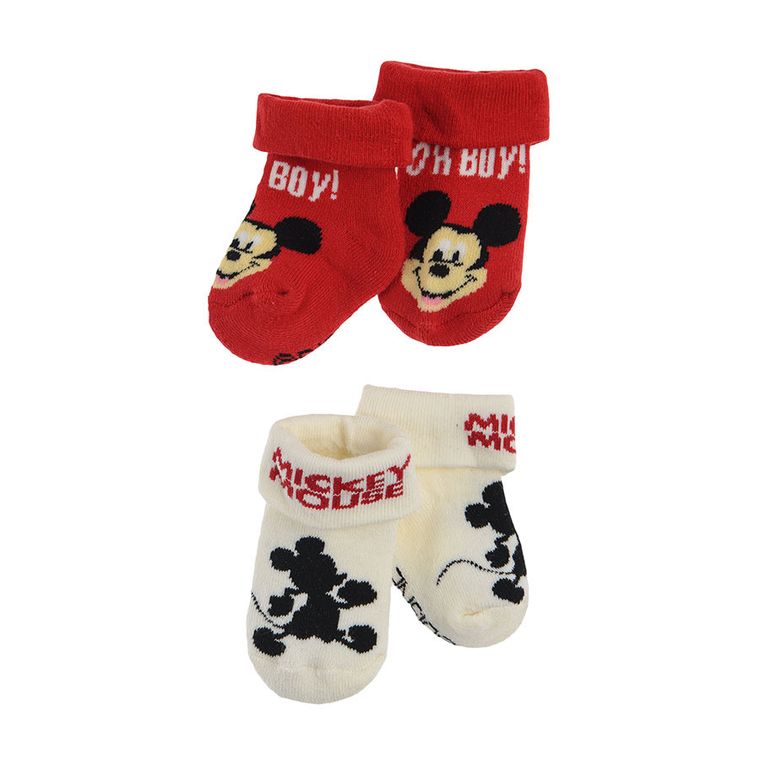 Cool Club, Sosete pentru baieti, mix de culori, imprimeu Mickey Mouse, set 2 buc.