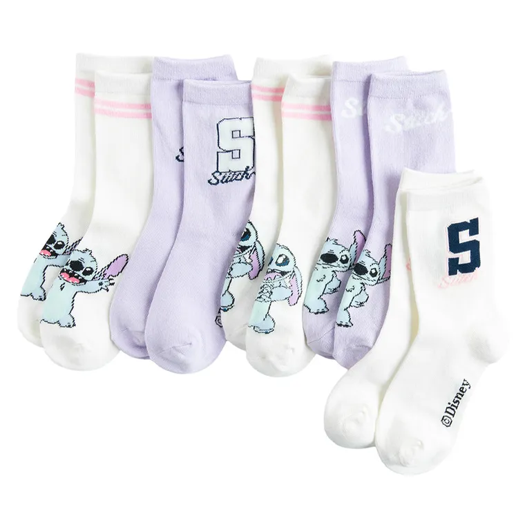 Cool Club, Sosete pentru fete, mix, imprimeu Lilo si Stitch, set, 5 buc.,