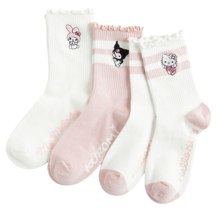 Cool Club, Sosete pentru fete, mix, set, 3 buc., imprimeu Hello Kitty and Friends