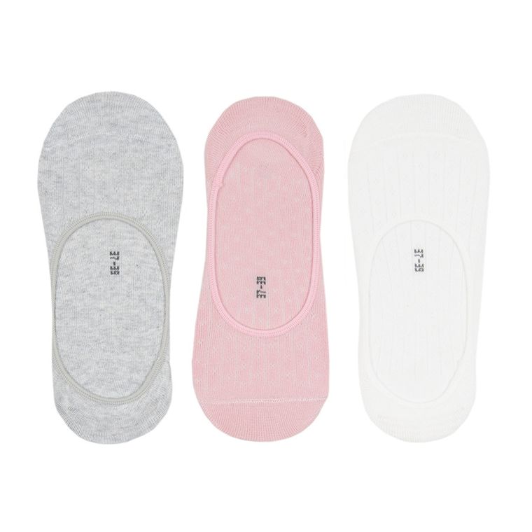 Cool Club, Sosete pentru fete, talpici, alb, gri, roz, set 3 buc.