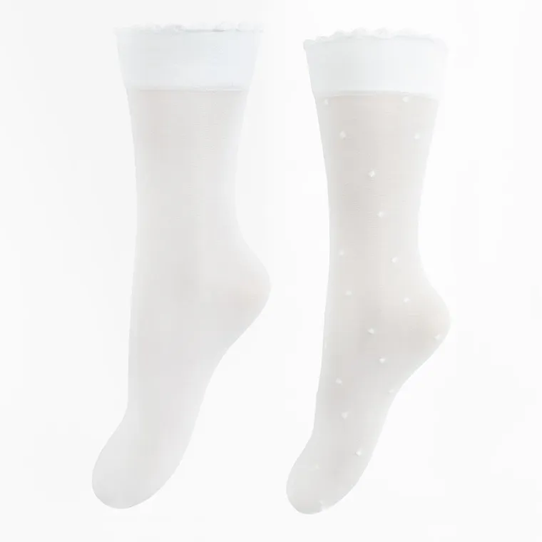 Cool Club, Sosete peste genunchi pentru fete, alb, 20 DEN, set, 2 buc.