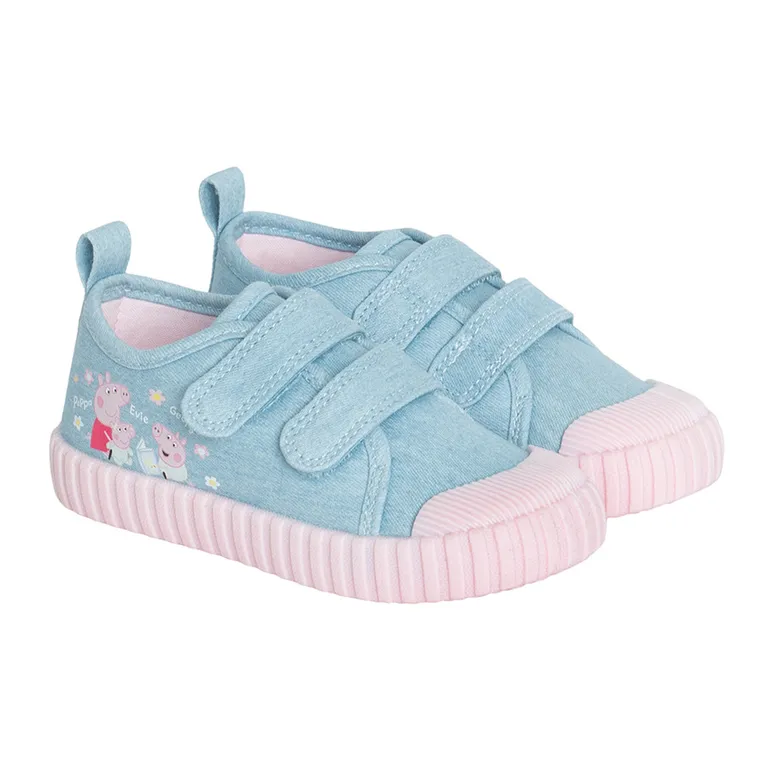 Cool Club, Tenisi pentru fete, albastru, talpa Barefoot, imprimeu Peppa Pig