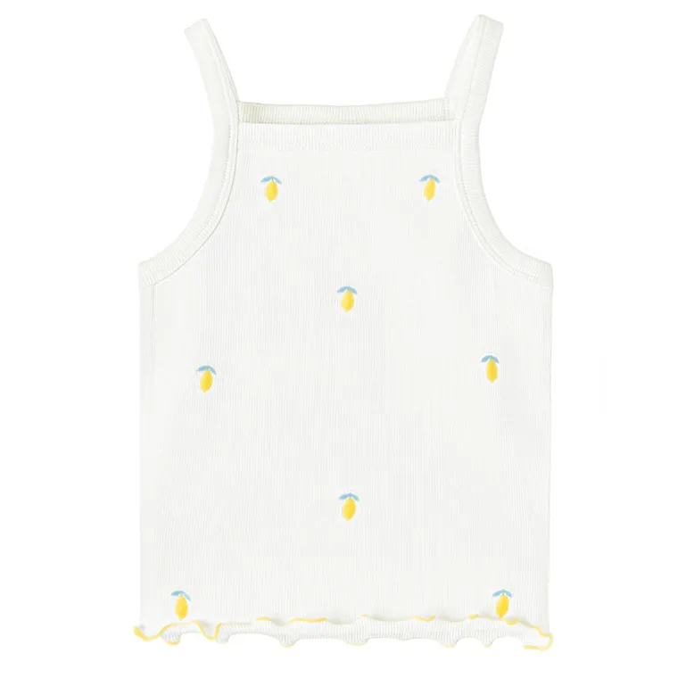 Cool Club, Top pentru fete, din tricot striat, alb