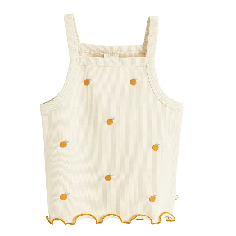 Cool Club, Top pentru fete, din tricot striat, bej