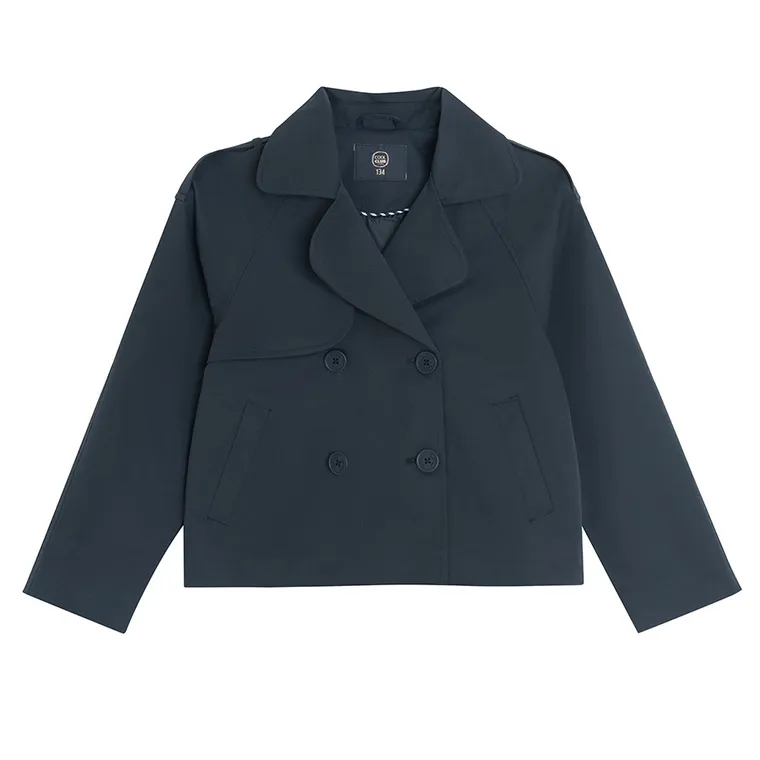 Cool Club, Trenci pentru fete, cropped, bleumarin