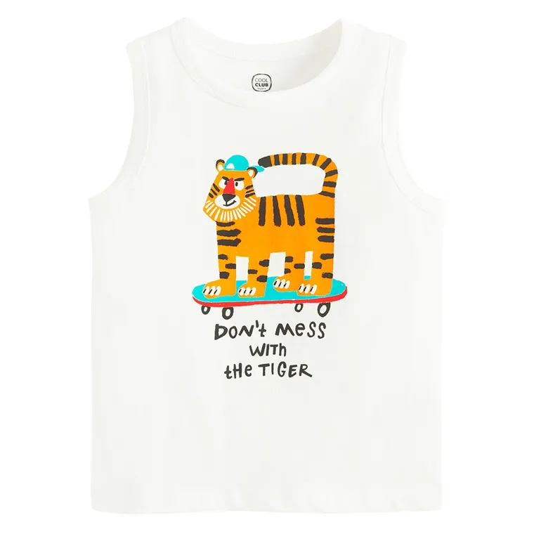 Cool Club, Tricou fara maneci pentru baieti, alb
