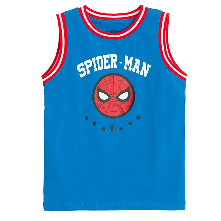 Cool Club, Tricou fara maneci pentru baieti, albastru, imprimeu Spider-Man