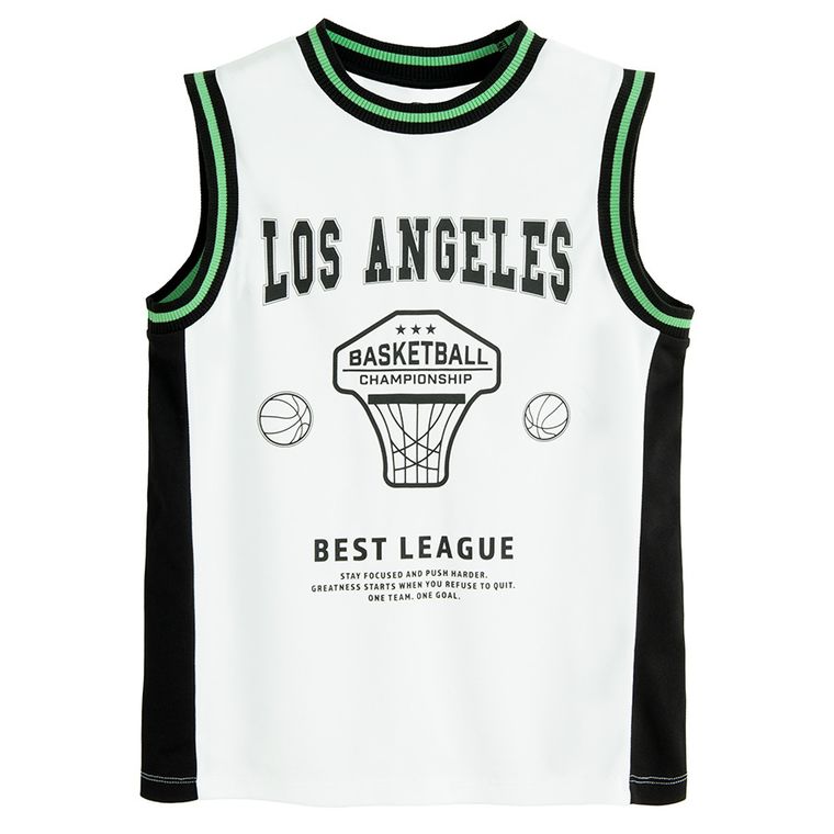 Cool Club, Tricou fara maneci pentru baieti, oversize, alb