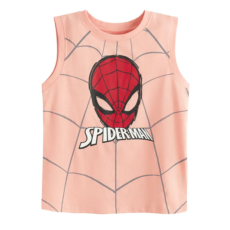 Cool Club, Tricou fara maneci pentru baieti, portocaliu, imprimeu Spider-Man
