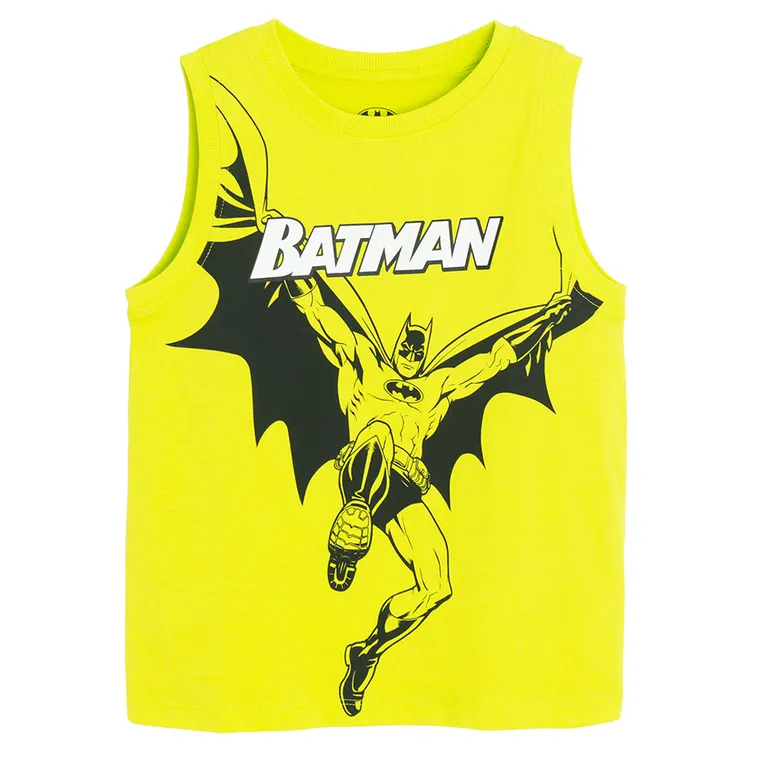 Cool Club, Tricou fara maneci pentru baieti, verde lime, imprimeu Batman