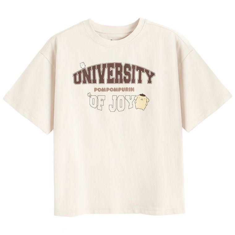 Cool Club, Tricou lejer pentru fete, bej, imprimeu Hello Kitty and Friends