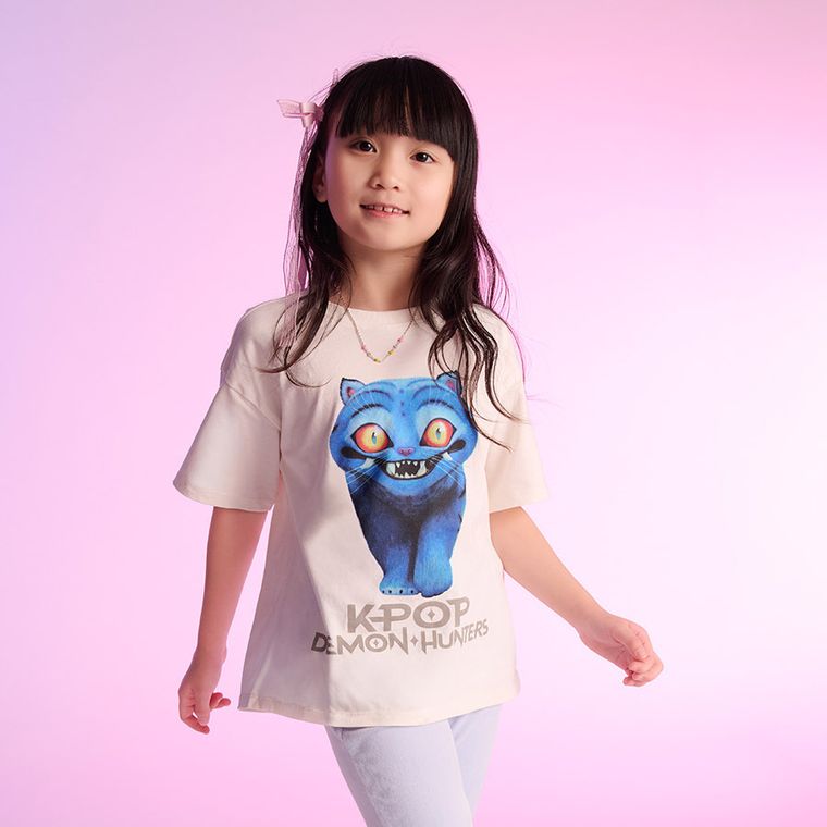 Cool Club, Tricou lejer pentru fete, ecru, K-pop Demon Hunters