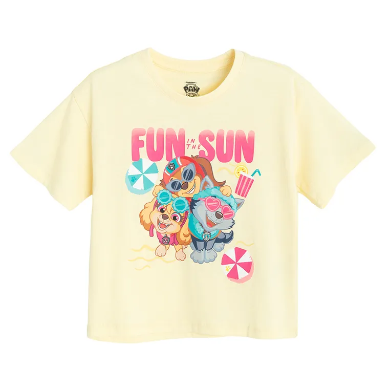 Cool Club, Tricou lejer pentru fete, galben, imprimeu Paw Patrol