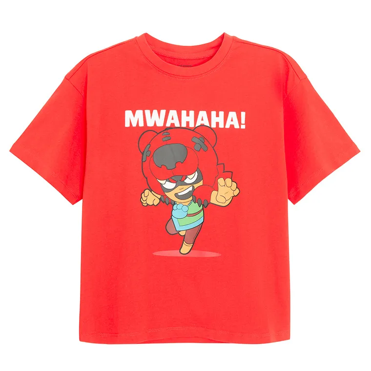 Cool Club, Tricou lejer pentru fete, rosu, imprimeu Brawl Stars