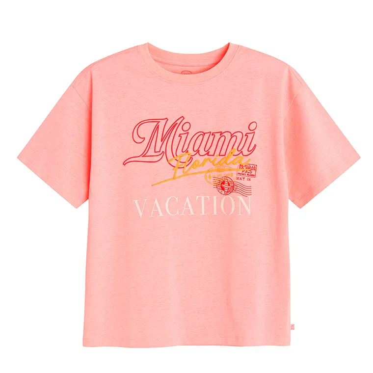 Cool Club, Tricou lejer pentru fete, roz fluo