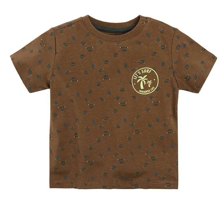 Cool Club, Tricou maro pentru baieti, imprimeu Let's surf