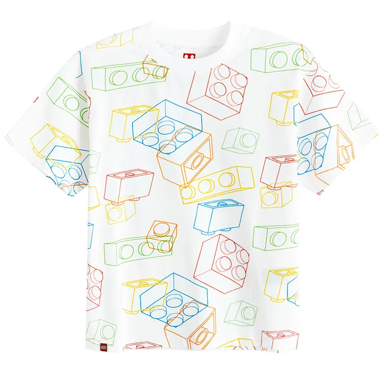 Cool Club, Tricou pentru baieti, alb, imprimeu LEGO