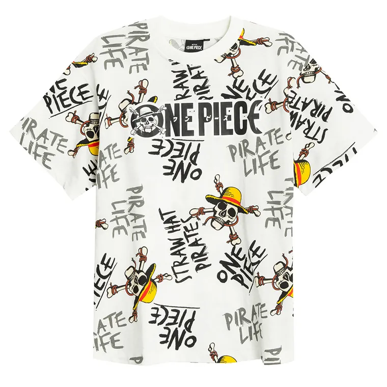 Cool Club, Tricou pentru baieti, alb, imprimeu One Piece