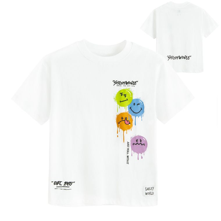 Cool Club, Tricou pentru baieti, alb, imprimeu SmileWorld