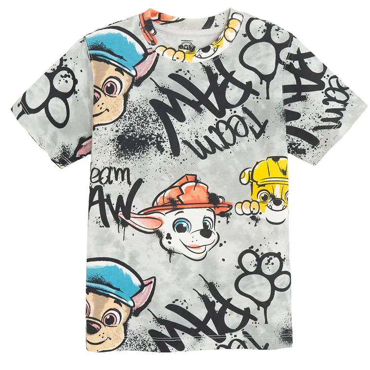 Cool Club, Tricou pentru baieti, gri, imprimeu Paw Patrol