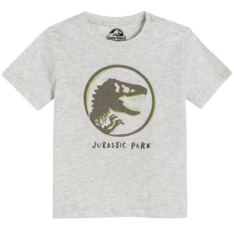 Cool Club, Tricou pentru baieti, gri melanj, imprimeu Jurassic World